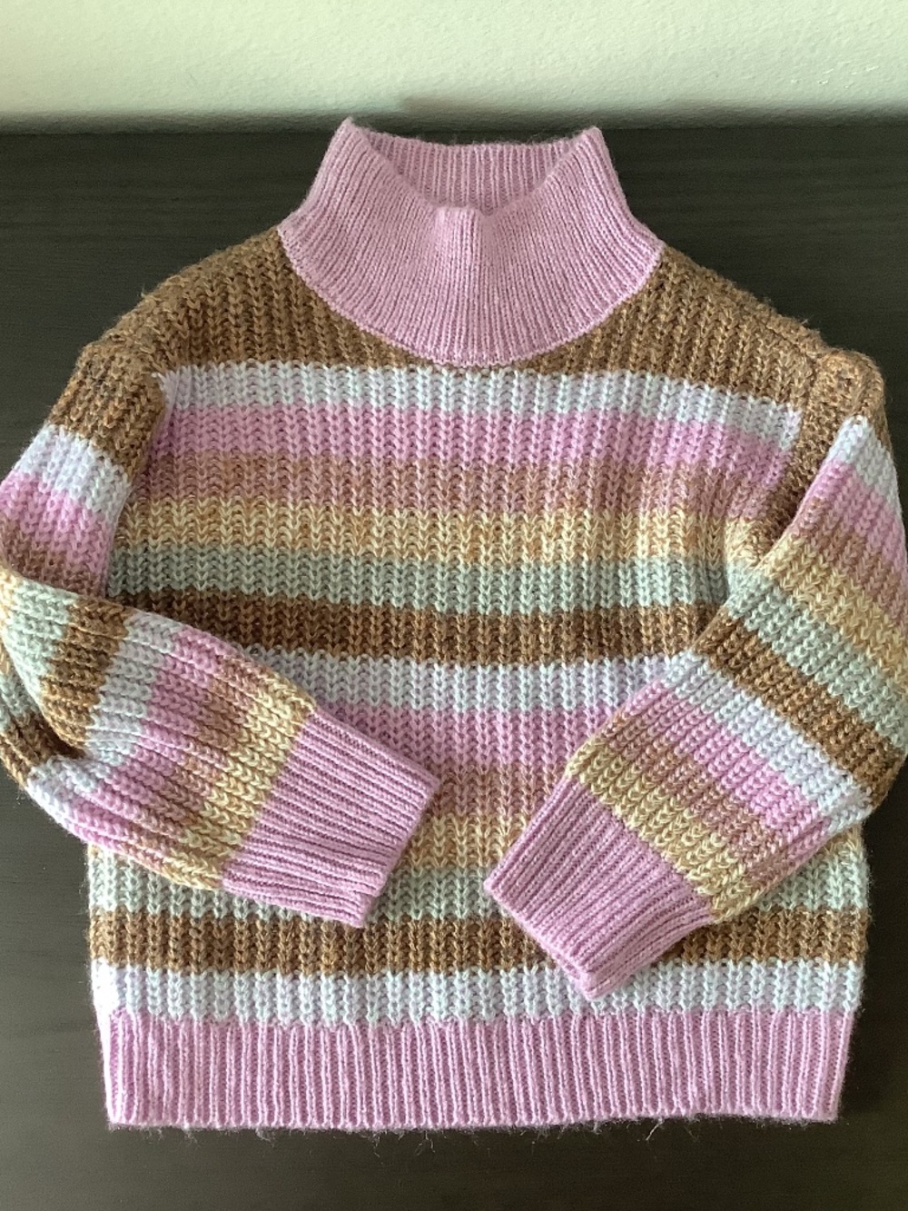 NWT OshKosh B’gosh Girls Lavender & Gold Toned Striped Sweater Size 4/4A